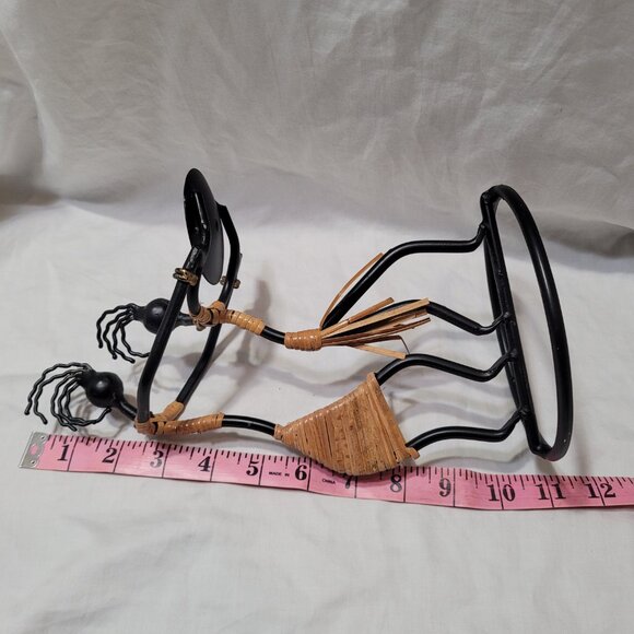 Laurids Lonborg Wrought Iron Rattan Candle Holder Tribal Woman With Girl Read - Picture 9 of 11